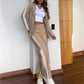 ✨Dames casual set met gekerfde reversblazer en wijde broek💖