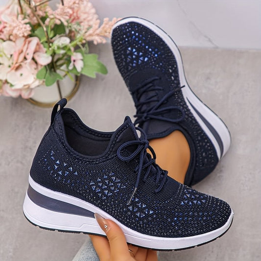 🎁2026 Nieuw binnen 60% KORTING💥👟 ✨Ademende Mesh Sneakers Met Strass: Fijn Voor De Zomer, Mooi Voor Elke Outfit!