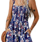 ⏰Hot Sale 50% Uit-Women's Summer Square Neck Sleeveless Loose Casual Shorts Smocked Rompers (🔥Koop er 2 krijg 5% korting & Gratis verzending)