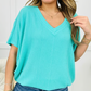💥Beperkte tijd promotie 49% korting💥Dames V-hals veelzijdige casual vleermuismouwen T-shirt tops