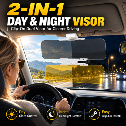 ⏳🔥TIJDELIJK 78% KORTING! Careluxpro Universele HD Anti-Verblinding Autozonneklep voor Dag & Nacht
