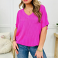 💥Beperkte tijd promotie 49% korting💥Dames V-hals veelzijdige casual vleermuismouwen T-shirt tops