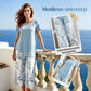 💙Casual Round Neck Layered Tunic Top and Wide Leg Pants Set