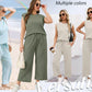 💕Hot Sale 60% UIT 🔥 Nieuwe Set 2-Delige Mouwloze Top & Broek met Wijde Benen voor Vrouwen
