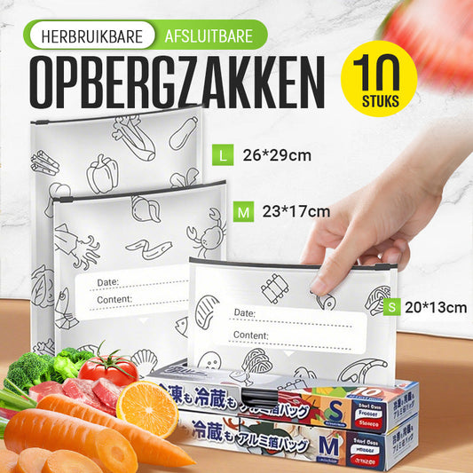Herbruikbare afsluitbare bewaarzakjes van aluminiumfolie