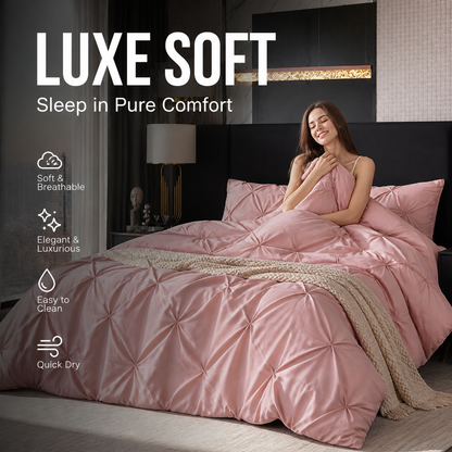💗 Laatste dag van de uitverkoop – 50% korting⚡ Bedsure Soft Pintuck dekbedovertrekset