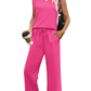 💕Hot Sale 60% UIT 🔥 Nieuwe Set 2-Delige Mouwloze Top & Broek met Wijde Benen voor Vrouwen