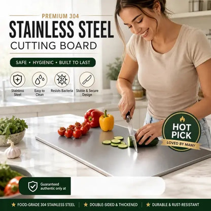 🧼 Stop met Bacteriën in je Houten Snijplank! 👨‍🍳Snijplank van Roestvrij Staal voor het Aanrecht