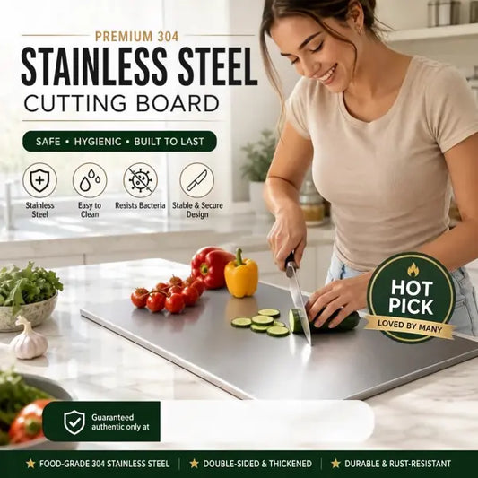 🧼 Stop met Bacteriën in je Houten Snijplank! 👨‍🍳Snijplank van Roestvrij Staal voor het Aanrecht