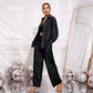 💕2025 HOT SALE💐Paillettenblazer en wijde broek voor dames (set van 3 stuks)