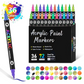 🎅Kerstuitverkoop 50% KORTING!!🎄Dual Tip Acrylverfstift - Fijne & Kwastpunt voor Canvas, Hout & Steenschilderen 🎨🌈