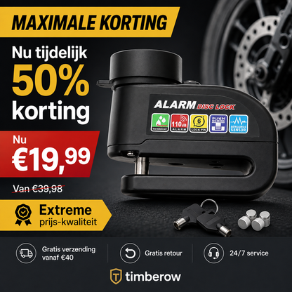 📢📢50% KORTING⏰Waterdichte, zware schijfrembeveiliging met alarmsysteem