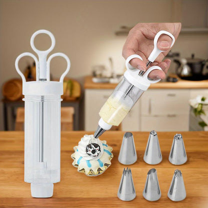 🎂🛒 -50%! 🍰 RVS Taartdecoratiepistool Set – Compleet met 18 Spuitmonden & Hulpstukken – Decoreer van Binnen & Buiten.