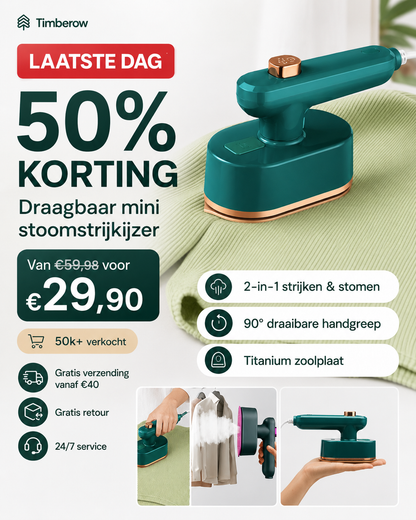 💗Laatste dag van de sale 50% korting⚡50k+ verkocht💕Draagbaar mini strijkijzer