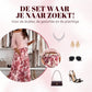 Top met ronde hals & bedrukte rok met riem