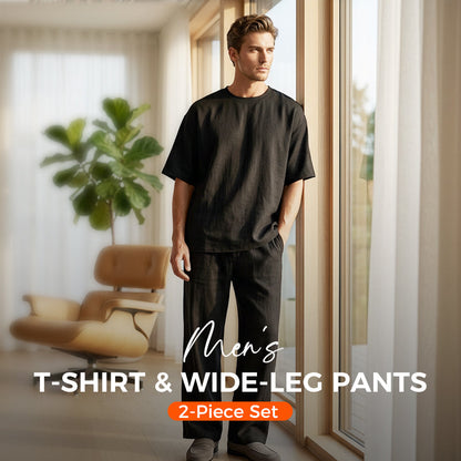 👕 50% KORTING – Casual T-shirt & Wijde Broek voor Heren | Licht, Ademend & Comfortabel voor Elke Dag 🌿