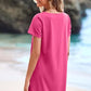 💕Last Day Promotion 50% UIT👗Casual Square Neck Pocket Short Sleeve Dress with Pockets voor dames