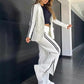 ✨Dames casual set met gekerfde reversblazer en wijde broek💖