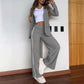 ✨Dames casual set met gekerfde reversblazer en wijde broek💖