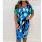Losse, casual jurk met luipaardprint met ronde hals