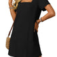 💕Last Day Promotion 50% UIT👗Casual Square Neck Pocket Short Sleeve Dress with Pockets voor dames