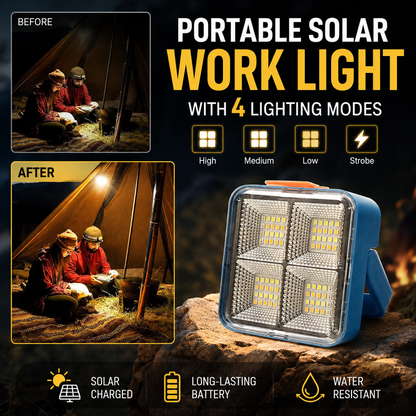 🔥🎁Superaanbieding: 49% KORTING💡Draagbare werklamp op zonne-energie met 4 verlichtingsstanden