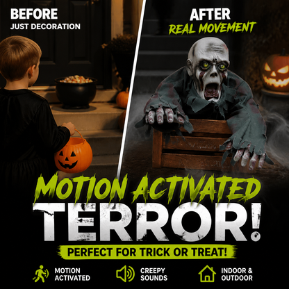 😱👻 50% KORTING! Deze kruipende geest detecteert je en kruipt met gloeiende ogen en angstaanjagend geluid op je af – jouw Halloween wordt een ware nachtmerrie!