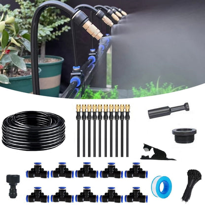 ❄️Zomerfresh 50% Korting!🌱Verstelbaar Tuinvernevelings- en Irrigatiesysteem – DIY Besproeiingsset met 360° Sproeikoppen voor Tuin, Balkon & Kas
