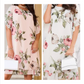 🌸Rode chiffonjurk met bloemblaadjes