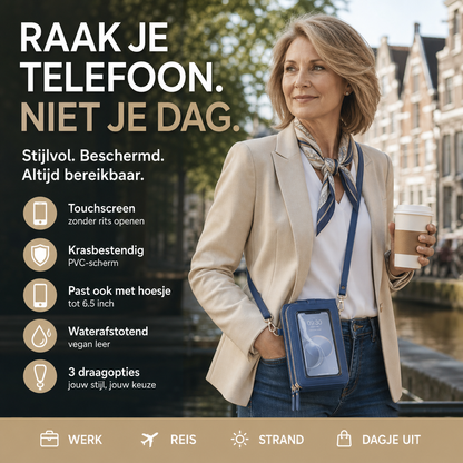 👜📱Stijlvol Crossbody Telefoontasje voor Dames met Touchscreen Venster