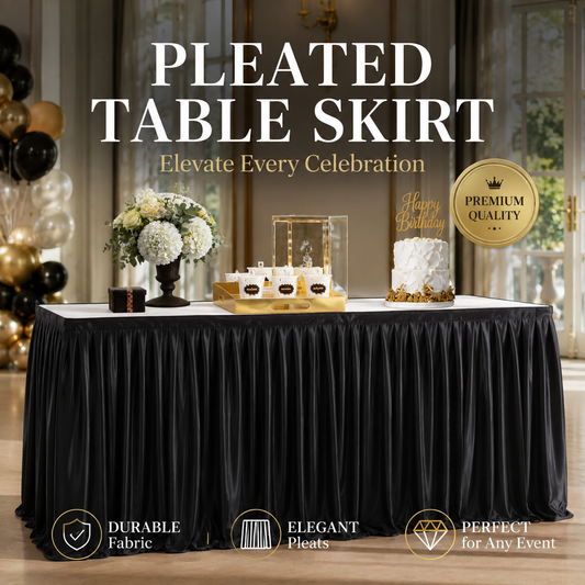 💥 Geplooide tafelrok voor evenementen – Elegante en eenvoudige tafeldecoratie ✨