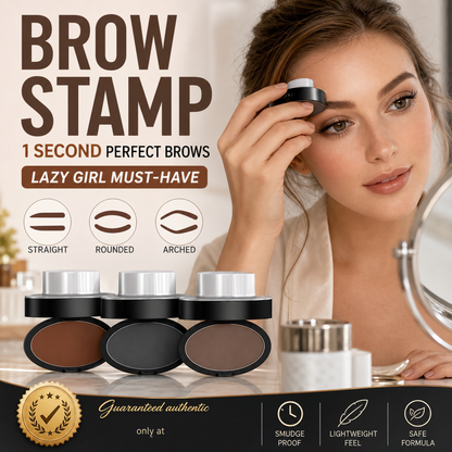 🖤50% KORTING 2026 HETE VERKOOP! 50K+ Verkocht Wenkbrauw Stempel Poeder Kit met Applicatorkwast, Één Druk Perfecte Wenkbrauw Stempel, Waterbestendig Langdurig 24U Wenkbrauw Make-up voor Moeiteloze Dagelijkse Salon-Achtige Wenkbrauwen