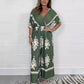 Jumpsuit met wijde pijpen en V-hals voor dames🍃
