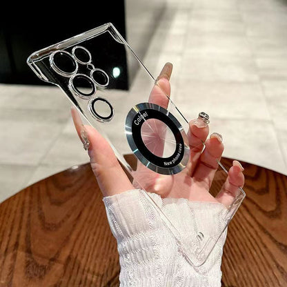 Ultra-Dunne Transparante Telefoonhoesje met Magnetische Ring voor Samsung