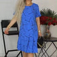 💃Dames Trendy Print Losse Fit Korte Mouw Geplooide Jurk