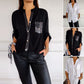 Casual top met patchwork pailletten