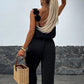 Mouwloze jumpsuit met wijde pijpen voor dames