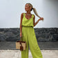 Mouwloze jumpsuit met wijde pijpen voor dames