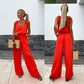 Mouwloze jumpsuit met wijde pijpen voor dames