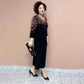 Dames nobele elegante jurk met glitter halslijn