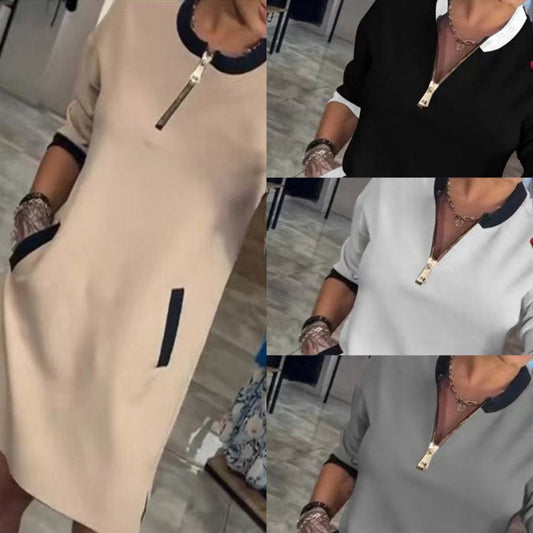 🍂Autumn Sale 50% OFF🍂Women’s Trendy Casual V Neck 3/4 Sleeve Dress