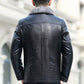 Heren Winter Stijlvol Fleece Leren Jas