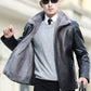 Heren Winter Stijlvol Fleece Leren Jas