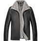 Heren Winter Stijlvol Fleece Leren Jas