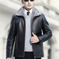 Heren Winter Stijlvol Fleece Leren Jas