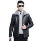 Heren Winter Stijlvol Fleece Leren Jas