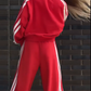 V-hals Sweatshirt & Broek met Wijde Pijpen 2-Delige Set