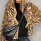 🔥🖤Vroege Black Friday-uitverkoop: 50% KORTING🖤🔥Dames Fluffy korte jas met luipaardprint