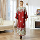 Rode bedrukte moslim-abaya's voor vrouwen