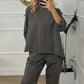 Dames Casual Effen Kleur Lange Mouw 2-delige Set